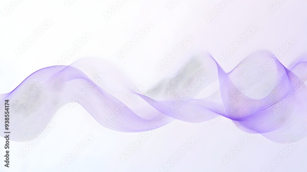 Poster minimalist background with a delicate light purple border and simple yet elegant wave patterns creat
