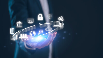 Digital transformation technology strategy, IoT, internet of things. transformation of ideas and...