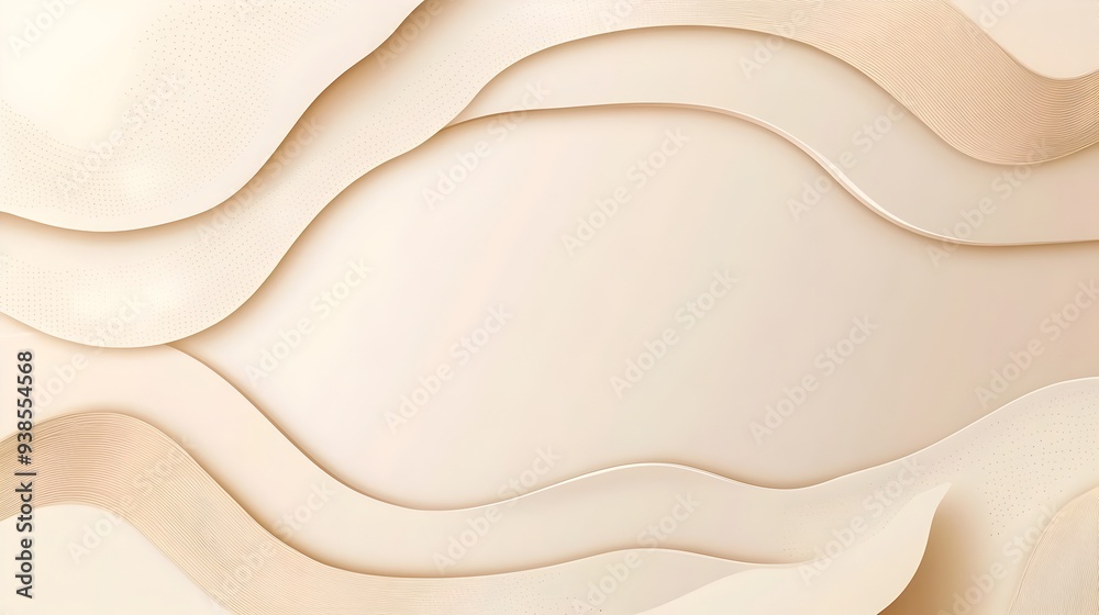 Poster minimalistic background with a soft beige frame and simple abstract geometric patterns perfect for p
