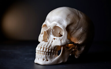 Obraz premium Human Skull A Detailed Exploration of Its Bones and Features