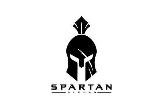 Spartan helmet logo with claw mark and distressed effect. Warrior logo spartan helmet