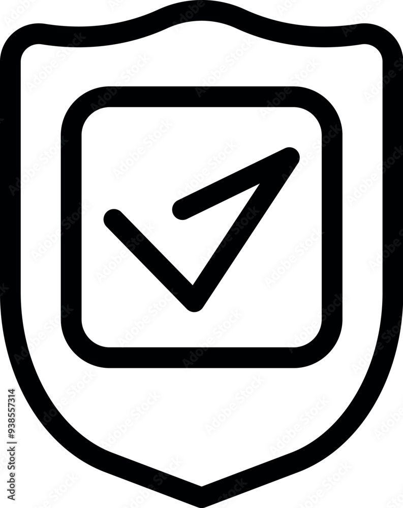 Poster security shield is showing a check mark symbol, representing a secure transaction