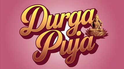 Happy. Durga Puja, Sale, 3d, Text, Poster, typography, Banner,  
