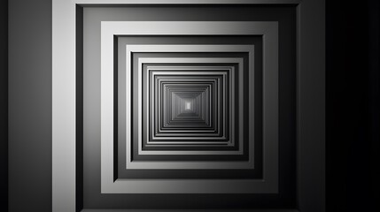 Infinite Squares: A mesmerizing journey through endless geometric dimensions, where light and shadow dance within a hypnotic vortex of squares. 