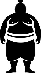 Simple Sumo Wrestler Icon for Japan-Inspired Design Project