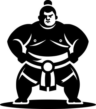 recommend clip art: Unique Japanese Sumo Wrestler Design for Digital and Print Application