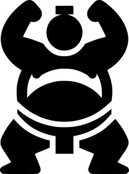 recommend clip art: Traditional Japanese Sumo Wrestler Minimalist Design Element for Custom Creation