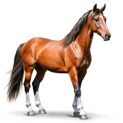 Obraz premium horse in white background