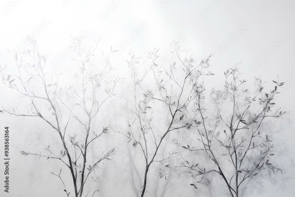 Wall mural tree in snow