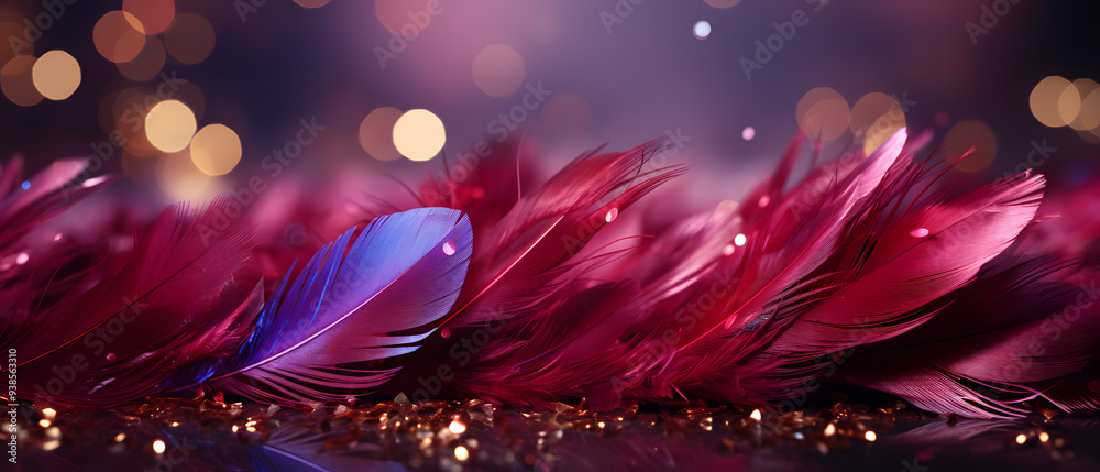 Canvas Prints immersive vibrant maroon feather background