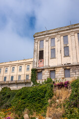 Exterior shot of the Alcatraz Penitentiary in San Francisco, CA