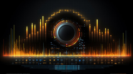 Futuristic Pulse HUD with Digital Equalizer