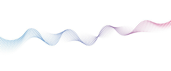 Flowing Dot Wave halftone gradient pattern on transparent background.