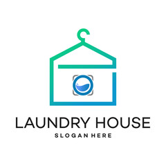 laundry logo design vector illustration