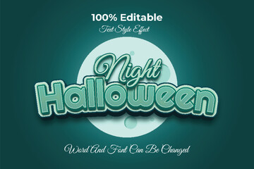 Night halloween editable text effect template