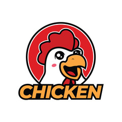 chicken logo design cartoon label sticker