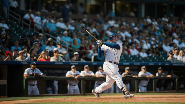 Baseball Player Swinging at Pitch