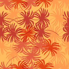 autumn seamless pattern abstract floral background with leaves, hand drawing flat color.