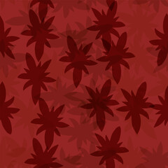 Fototapeta premium autumn seamless pattern abstract floral background with leaves, hand drawing flat color.