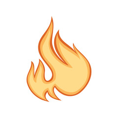 Fire flame icon isolated on white background for your web and mobile app design. Fire in abstract style on white background. Flat fire sign. Modern art isolated graphics. Fire sign