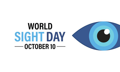 Vector illustration design concept of world sight day observed on october. Eyes with world map banner poster, flyer and background design template.