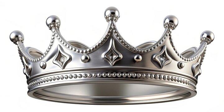 Platinum and silver crown with clipping path, platinum, silver, crown, royalty, elegance, luxury, isolated, shiny, regal, symbol