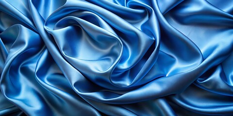 Obraz premium Blue satin background with a soft and luxurious texture , satin, blue, background, elegant, fabric, draping, smooth, texture