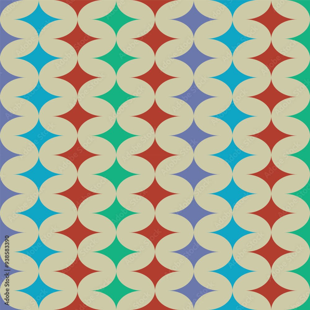 Fototapete abstract geometric pattern background, abstract pattern background with retro color theme,abstract c