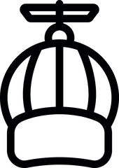 Simple vector icon of a winter hat with a propeller, representing cold weather and winter activities
