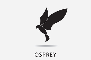 Osprey logo design, flying osprey bird logo design, flying bird.