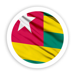Togo Waving Flag with White Rounded Circle Frame 