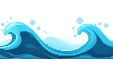 A vibrant blue wave design, blending modern elements with a playful, cartoonstyle texture for a fresh look.