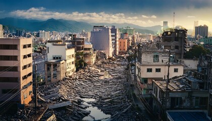 Fototapeta premium 地震で被災した都市のイメージ画像3