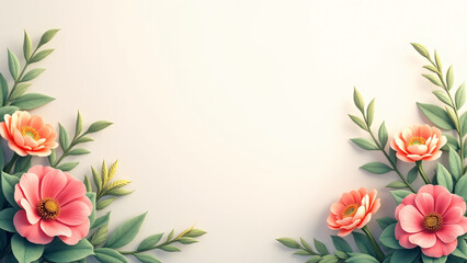 Flowers and plants for background illustration watercolor hand drawn style
