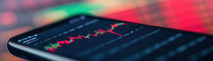 Fototapeta premium Digital wallet integrated with a stock trading app, showcasing financial management in one place, Wallet stock trading, Comprehensive finance