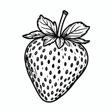 recommend clip art: Silhouette illustration of a strawberry on white background