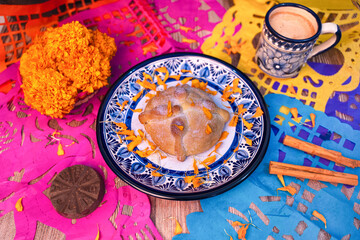 Traditional Bread day of dead in Mexico - Day of death 