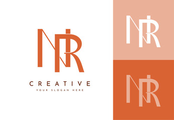 Luxury and modern NR monogram logo design