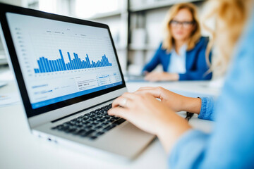 노트북하는 여성 