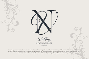 NV and VN wedding monogram logo