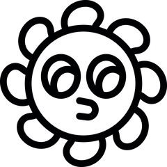 Cartoon sun is showing a surprised emotion with its mouth open