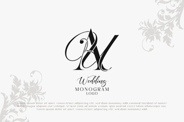 AU UA wedding logo Monogram, Stylish Wedding Couple Logo, Minimalist Wedding Monogram, Initials Logo, Editable wedding monogram