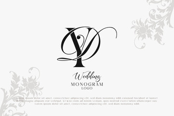 YD DY wedding logo Monogram, Stylish Wedding Couple Logo, Minimalist Wedding Monogram, Initials Logo, Editable wedding monogram
