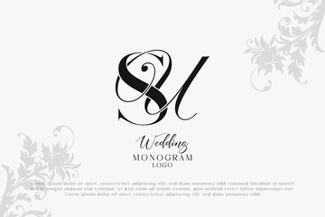 SU US wedding logo Monogram, Stylish Wedding Couple Logo, Minimalist Wedding Monogram, Initials Logo, Editable wedding monogram