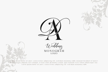 AD DA wedding logo Monogram, Stylish Wedding Couple Logo, Minimalist Wedding Monogram, Initials Logo, Editable wedding monogram