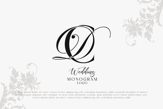 CD DC wedding logo Monogram, Stylish Wedding Couple Logo, Minimalist Wedding Monogram, Initials Logo, Editable wedding monogram