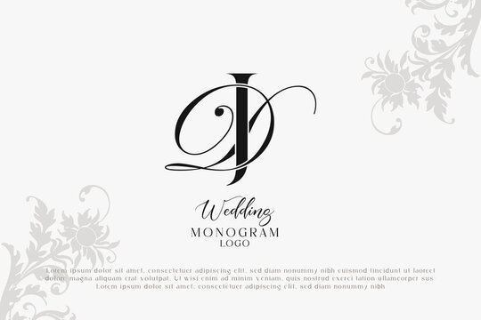 JD DJ wedding logo Monogram, Stylish Wedding Couple Logo, Minimalist Wedding Monogram, Initials Logo, Editable wedding monogram