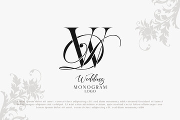 WD DW wedding logo Monogram, Stylish Wedding Couple Logo, Minimalist Wedding Monogram, Initials Logo, Editable wedding monogram