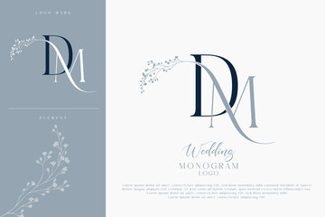 MD DM wedding initial monogram logo