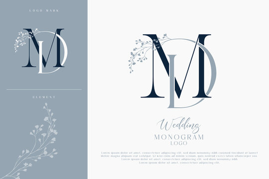 DM MD wedding initial monogram logo